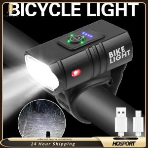 【HOSPORT】 LED Bicycle Front Light 10W 6 Modes USB Rechargeable Mountain Road Bike Front Lamp Waterproof Cycling Equipment