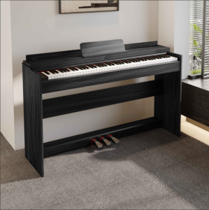 Minsline 88-Key Portable Digital Piano with Full-Weighted Hammer Action Keyboard Dual Stereo Speakers and Free Bench – New