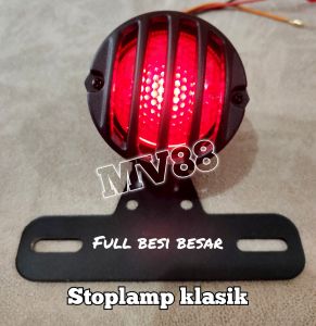 Paketan Stoplamp Lampu Rem besi PLUS 4 Sein Teralis besi Sen Grill Tralis Motor Custom universal