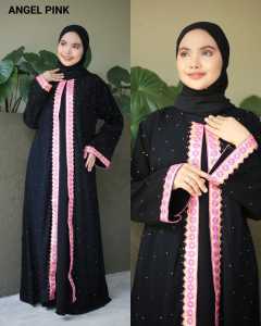 abaya gamis hitam Arab Renda Angel blackpink
