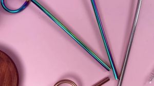 8 Pcs Reusable Stainless Steel Straw with Design Curved Silly Straws with 2 Cleaning Brushes Multicolor Metal Drinking tubes for Kids Adults Juice