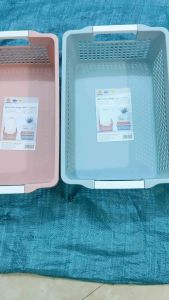 Rổ chữ nhật ghép tay cầm kích thước 44.5x29x14.5 cm hàng nhựa Cao cấp việt nhật