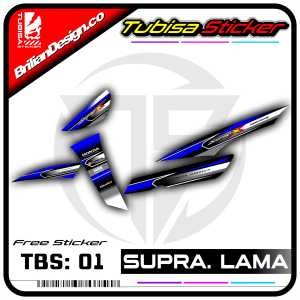Sticker Striping Supra 100 Lama - Stiker Striping Motor Supra 100 Lama Desain Racing. TBS.01