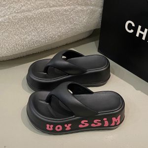 [Free Shipping] Dragon Fruit-Colored Thick-Soled Flip-Flops For Women Summer Outdoor Wear 2026 New Style Height-Increasing Platform Sole Non-Slip Beach Sandals