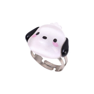 5Pcs/Set Japanese Kawaii Sanrio Kuromi Ring Cute Girl Heart Cartoon Soft Couple Gift Girlfriend Cartoon Cute Sanrio Series Open Rings