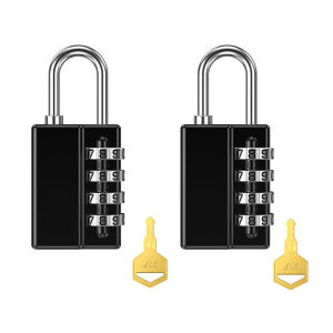Brifit Combination Padlock 4 Digit Combination Lock with Keys Resettable Waterproof Gate Lock for Locker Gym Fence Case School & Employee Locker Toolbox - 2 Pack