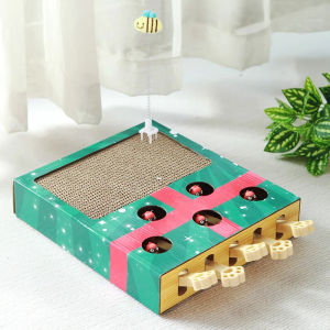 Cat Scratching Mouse Toy HumanInteractive Play Cat Scratching Board Corrugated Paper Cat Claw Grinder Toy