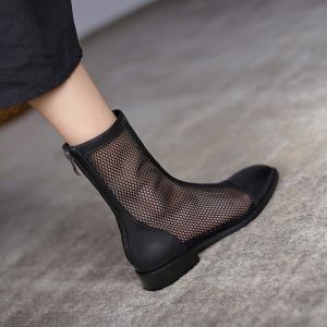 Free Shipping New Mesh Summer Sandals Breathable Open-Toe Short Boots Flat-Soled Sandals For Women