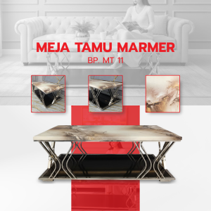 Big Plan Meja Tamu Marmer | Meja Tamu Marmer Stainless Besar | Meja Tamu Bergaransi