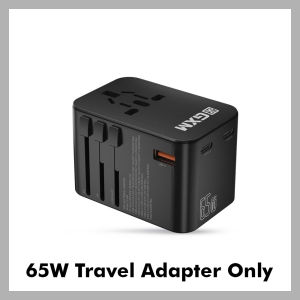 GXM 65W Travel Adapter GaN Wall Charger Fast Charge PD QC Type C USB C EU US UK AU Plug Socket For Laptop Macbook iPhone 14 Pro Max iPad Tablet  Samsung Huawei Xiaomi OPPO VIVO Over 150 Countries Universal Travel Power Charger Travel Charger