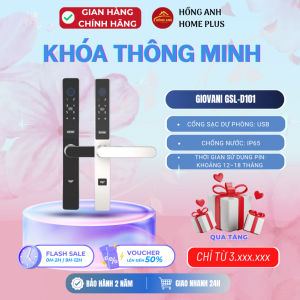 Khóa cửa nhôm thông minh Giovani GSL D101 app wifi vân tay chống nước an toàn cho cửa nhôm