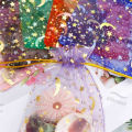 Organza Gift Bag Drawstring Pouch with Print for Candy Jewlery Wedding Package Giveaway. 