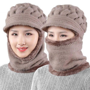 Winter Hat One-piece Beanies Hats Winter Beanies For Men Women Wool Scarf Caps Balaclava Mask Gorras Bonnet Knitted Hat Knitted Women Winter Hat Woolen Yarn Warm Ring Scarf Balaclava Beanies Windproof Plush Thickening Scarf Cap Cycling