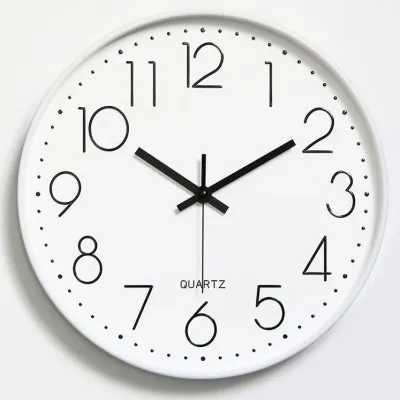 นาฬิกาแขวนทรงกลม 8 10 12 นิ้ว เรียบง่ายและมีสไตล์ นาฬิกาเดินเงียบ wall clock