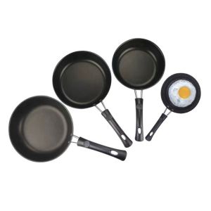CEMOMEF Mini Egg Frying Pan Round 12/18/26/30cm Stone Frying Skillet Single Serve with Handle Induction Cooker Pans For Eggs Pancakes
