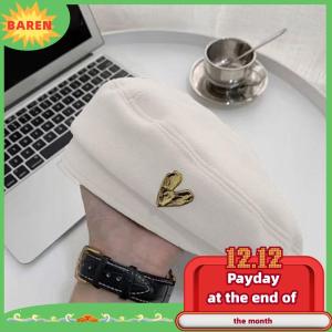 BAREN Cotton Phụ Nữ Mũ Berets Mùa Đông Mũ Cổ Điển Pháp Sọc Trên Mũ Quân Đội Mũ Họa Sĩ Mùa Thu Mùa Đông Đường Phố Hình Bát Giác Mũ Beret