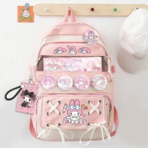 VOYUE Sanrio Kuromi Children Backpack Large Capacity My Melody Cinnamoroll Schoolbag Fashion Waterproof Travel Bag School