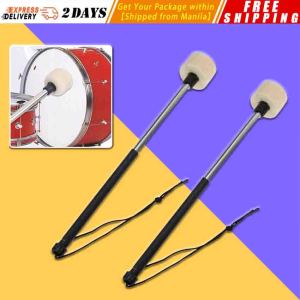 2PCS Bass Drum Mallet with Wool Felt Head Instrument Percussion Accessory for Marching Band Bass Drum Handle Bass-Drum-Mallet
