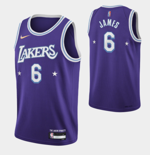 2021-22 Los Angeles Lakers LeBron James #6 Earned Edition Black Jersey ...