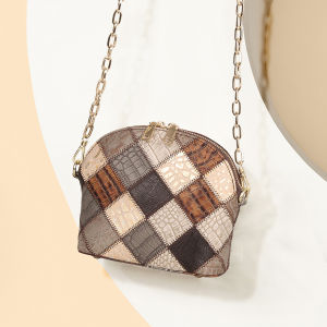 Cobbler Legend Ladies Chain Shoulder Bag Stitching Zipper Design Messenger Bag