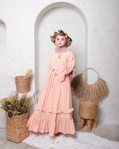 SYF07 Busana Muslim Wanita Summer Dress Cream