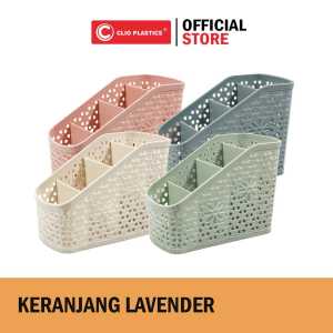 Keranjang Sekat Serbaguna Plastik Lavender Clio - 8483/Tempat sendok/Tempat alat tulis
