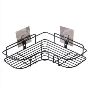 HELDL Triangular corner shelf bathroom kitchen shower box shelf storage rack Wall Hanging Adhesive No Drilling Shower Rack