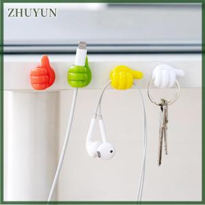 ZHUYUN 5 10 20pcs Silicone ngón tay cái tường móc Cáp Clip dây bàn tổ chức Lưu trữ Bàn chải tường Sticker tiện ích hữu ích điều cho nhà
