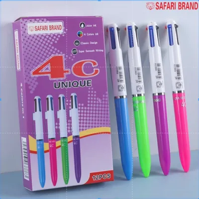 (1pcs) Ball Pen Safari 4 Warna SF-4C/ Pulpen / Pena / Quaco/ 0.7 mm/ 4 Warna/ Colors