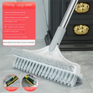 Floor Scrub Brush 2 In 1 Cleaning Brush Removable Wiper Magic Broom Floor Mop Bathroom Tub Cleaning Brushes Tools