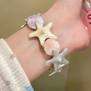 Dopamine starfish shell bracelet female colorful summer niche design unique holiday wind bracelet seaside jewelry tide