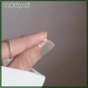 tuokaiguoji 1Pair Fashion Trendy Mini Zircon Stud Earrings For Women Girls Daily Geometry Small Earrings Ear Bone Nail Jewelry Accessories