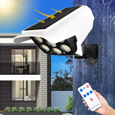 PIR Motion Sensor Solar Fake CCTV LED Light Auto On Off Dummy Security Camera Outdoor Lighting Pathway Garden Night Lamp
