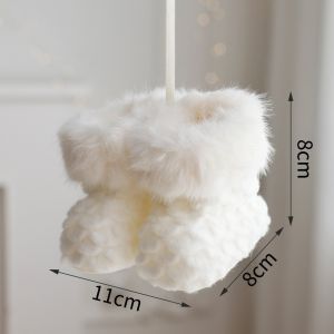 TEN Mini Size Christmas Boot Pendant Knitted Texture Colorful Fabric Christmas Tree Pendant Decorative Cozy Texture Knitted Shoes Ornament Christmas Tree Decor