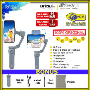 Brica B-Steady 2P - Bsteady 2P - B-Steady 2 Pocket - 3 Axis Gimbal Stabillizer HP - Garansi Resmi 1 Tahun