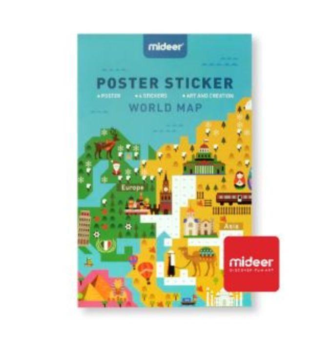 Mideer Poster Sticker World Map | Lazada PH