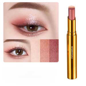 Golden Diamond 3-Color Eyeshadow Stick Gradient Shimmer Highlighter One-Swipe Application Long-Lasting Trio Eyeshadow 3-Color Eyeshadow Stick Gradient Eyeshadow Highlighter Stick