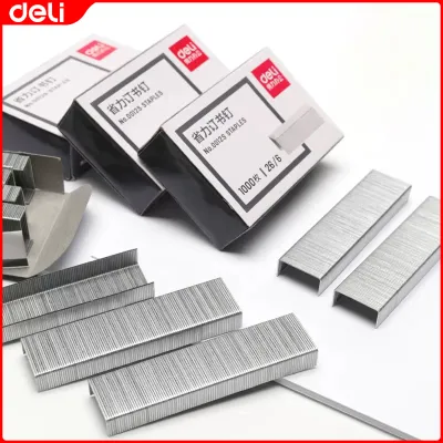 Deli Heavy Duty Staples Wires 1000Pcs Silver 30 Sheets 26/6 E0012S