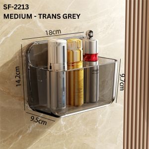 【CozyCasa】 Transparent No-Drill Wall Storage Shelves | Bathroom & Vanity Organizers