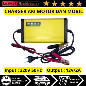 Charger Aki Portable 12V/2A Mobil Motor Accu Charger Portable 12V 2A Charger Aki Portable 2A/12V 2A 12v Dbest Store