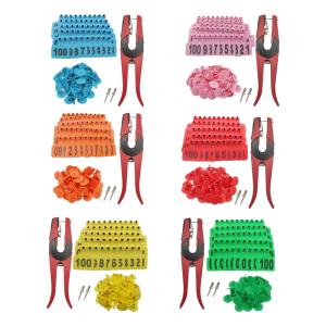 100Pcs tai con vật Đánh Dấu Bộ Dụng Cụ Với Kìm Cho Chăn Nuôi Nhận Dạng in kỹ thuật số Nubmered Đánh Dấu Cho Gia Súc Cừu Lợn
