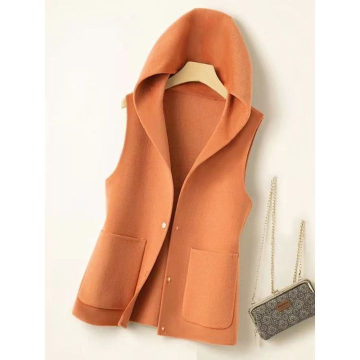Korean Version of The Hooded Waistcoat Womens Autumn and Winter