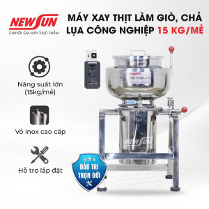 Máy xay thịt làm giò chả làm ruốc xay chả cá xay cua NEWSUN 15kg/mẻ -Hàng Chính Hãng-  Qùa Tặng Phụ Kiện