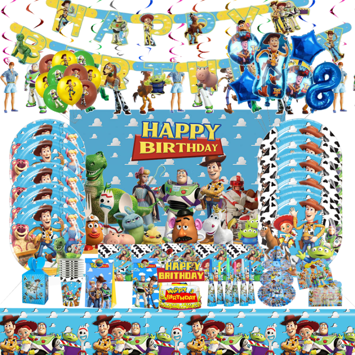 Toy Story Birthday Party Decoration Woody Buzz Theme Disposable Party ...