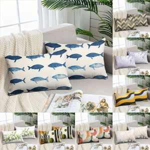 Two-piece suit Blue Fish Patterned Pillowcase  Used for sofas chairs cars decorative cushion covers pillowcases.2026