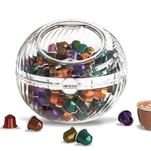 1pcs Coffee Pod Box Oval Large Capacity Coffee Capsule Holder Clear Plastic Storage Holder Home Kitchen Office Use Ideal Gift