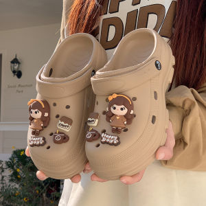Free Shipping EVA New Thick-Soled Clog Shoes For Women Non-Slip Soft Sole Beach Summer Outdoor Wear Height-Increasing Closed-Toe Fashion Sandals