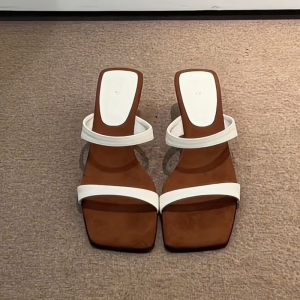 [Free Shipping] WomenS Wedge Heel Sandals For Summer 2026 New Style High Heels To Match Dresses Elegant Square-Toe Flip-Flops