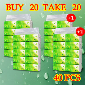 10/20/40 Pack Organic Green Tea Facial Tissue Paper towel tissue Car Toilet tissue bundle