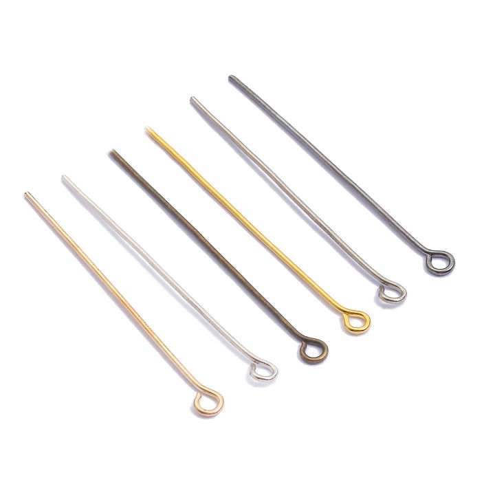 200pcs Eye Head Pins 20-50mm Eyelet Pins Findings For DIY Jewelry ...